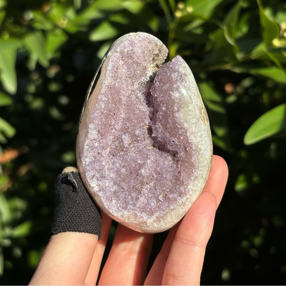 Natural Amethyst Druzy Geode Half